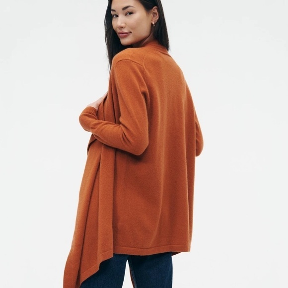 NAADAM Soft Cashmere Open Front Cardigan in Cider XS - Picture 2 of 9